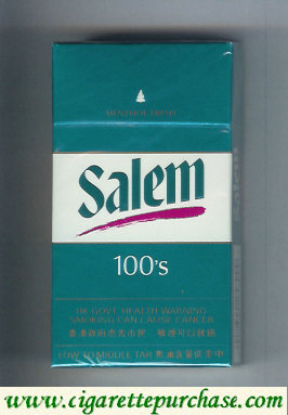 Salem 100s Menthol Fresh with red line cigarettes hard box
